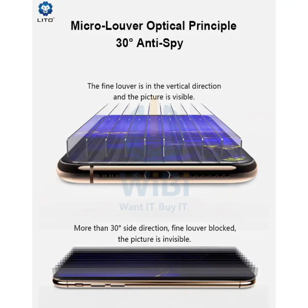 LITO Privacy Tempered Glass Screen Protector - Apple iPhone 11 Pro Max / Privacy Accessories > Mobiles & Tablets >