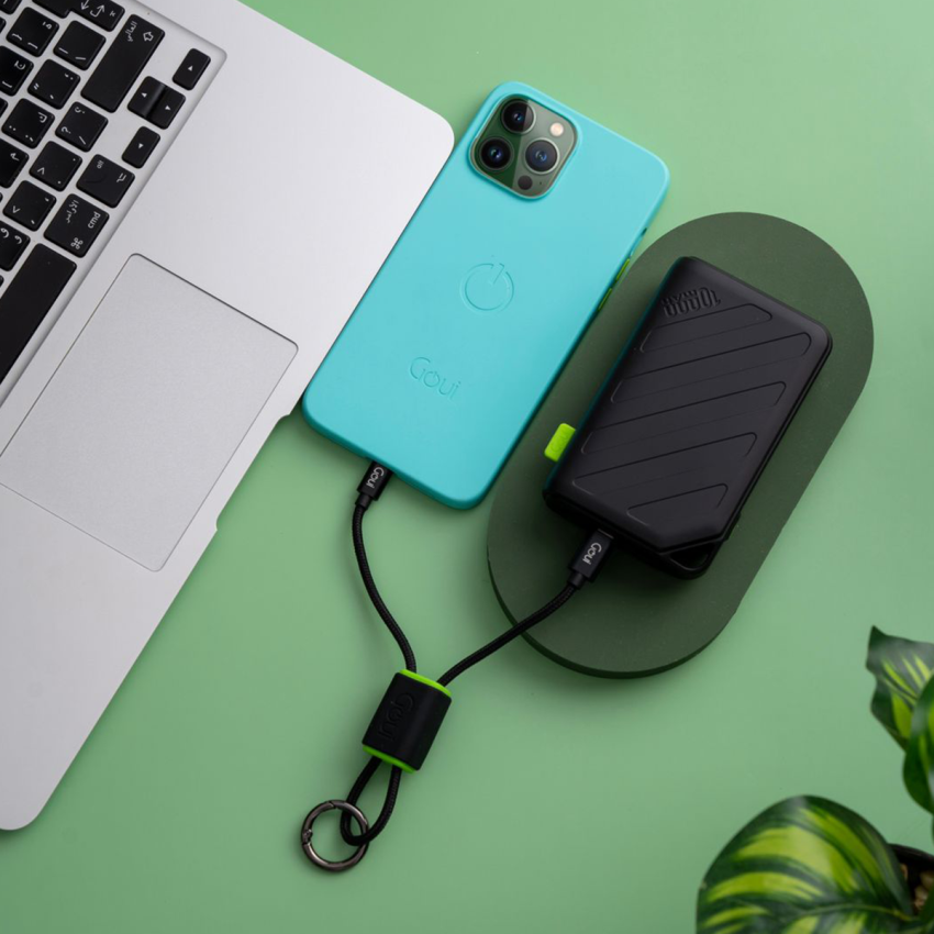 GOUI Lock Key Chain Cable - Lightning / USB-C / Black