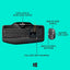 Logitech MK710 Performance Wireless Combo - 2.40GHz / Up to 10m / USB Wireless Receiver / Arb/Eng / Black - Keyboard &