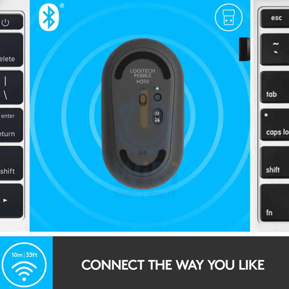 Logitech Pebble M350 - Up to 10m / Wireless / Black - Mouse Accessories > Keyboard & Mouse