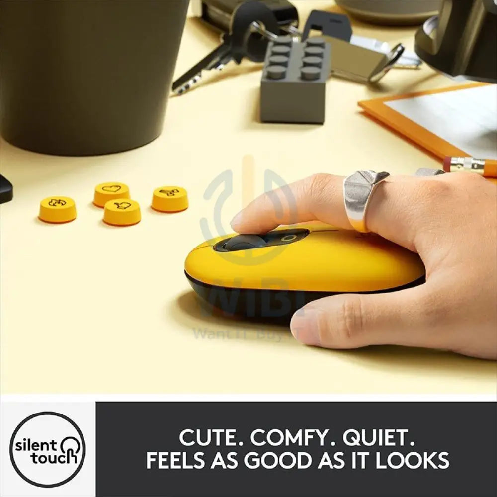 Logitech POP with Emoji Wireless/Bluetooth Mouse Yellow Accessories > Keyboard & Mouse