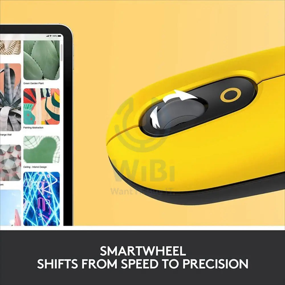 Logitech POP with Emoji Wireless/Bluetooth Mouse Yellow Accessories > Keyboard & Mouse