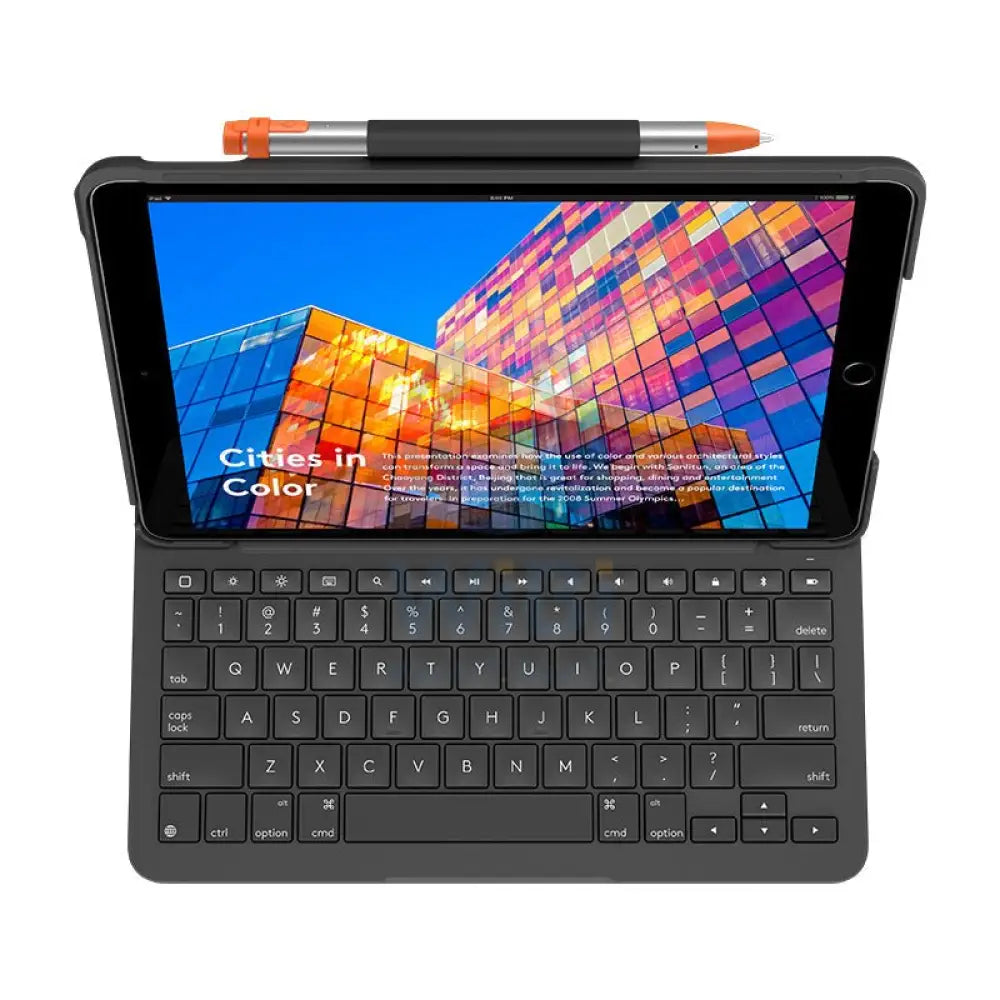 Logitech Slim Keyboard Folio for iPad Air 10.5’’ (3rd Generation) - Graphite / Arabic Accessories > Mobiles & Tablets >