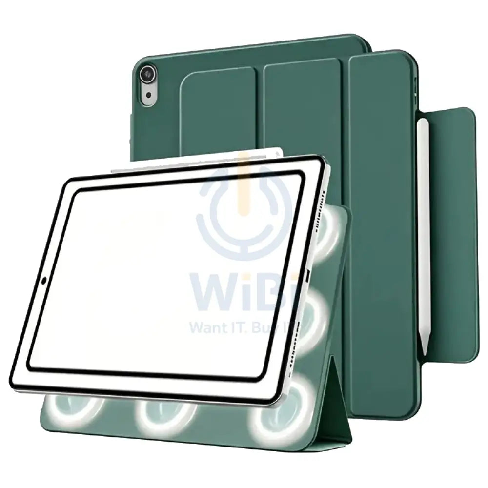 Magnetic Flip Smart Cover with Pencil Holder For iPad Air 11-inch (2025) – Dark Green Accessories > Mobiles & Tablets >