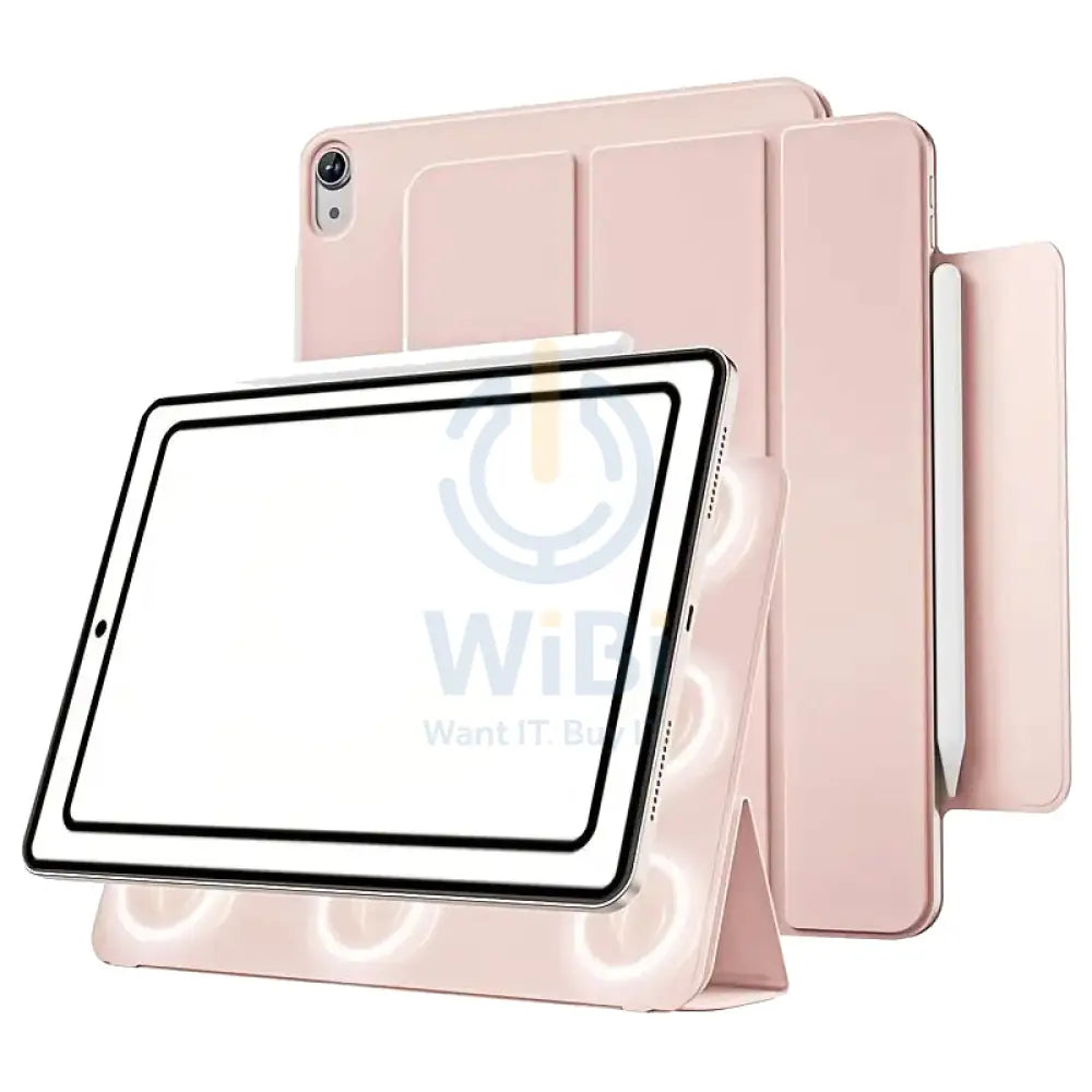 Magnetic Flip Smart Cover with Pencil Holder For iPad Air 11-inch (2025) – Light Pink Accessories > Mobiles & Tablets >