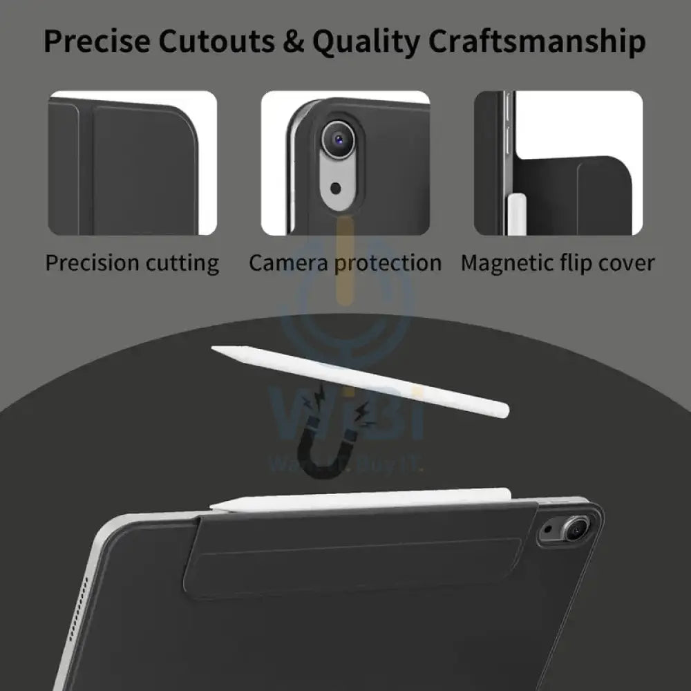Magnetic Flip Smart Cover with Pencil Holder For iPad Air 11-inch (2025) – Light Pink Accessories > Mobiles & Tablets >