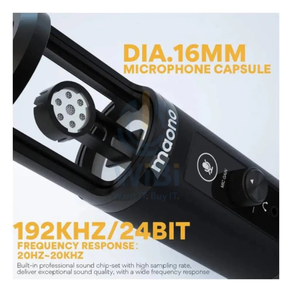 Maonocaster AU-PM422 USB Microphone Stand With Zero Latency Monitoring Professional Cardioid Condenser Microphone