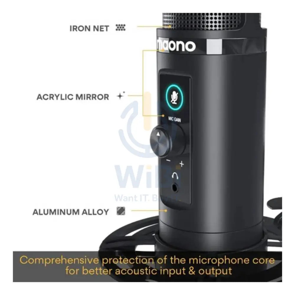 Maonocaster AU-PM422 USB Microphone Stand With Zero Latency Monitoring Professional Cardioid Condenser Microphone