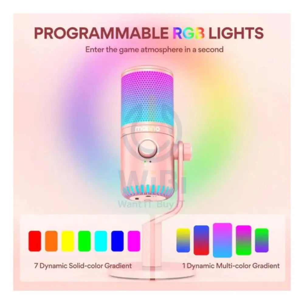 Maonocaster DM30 RGB USB Programmable Gaming Microphone for PC - Pink Accessories > Audio > Microphone