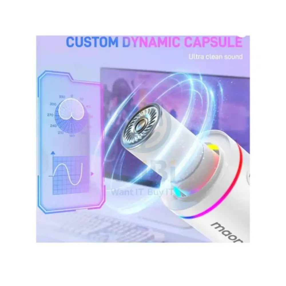 Maonocaster PD200X USB/XLR Dynamic Gaming RGB Microphone - White Accessories > Audio > Microphone