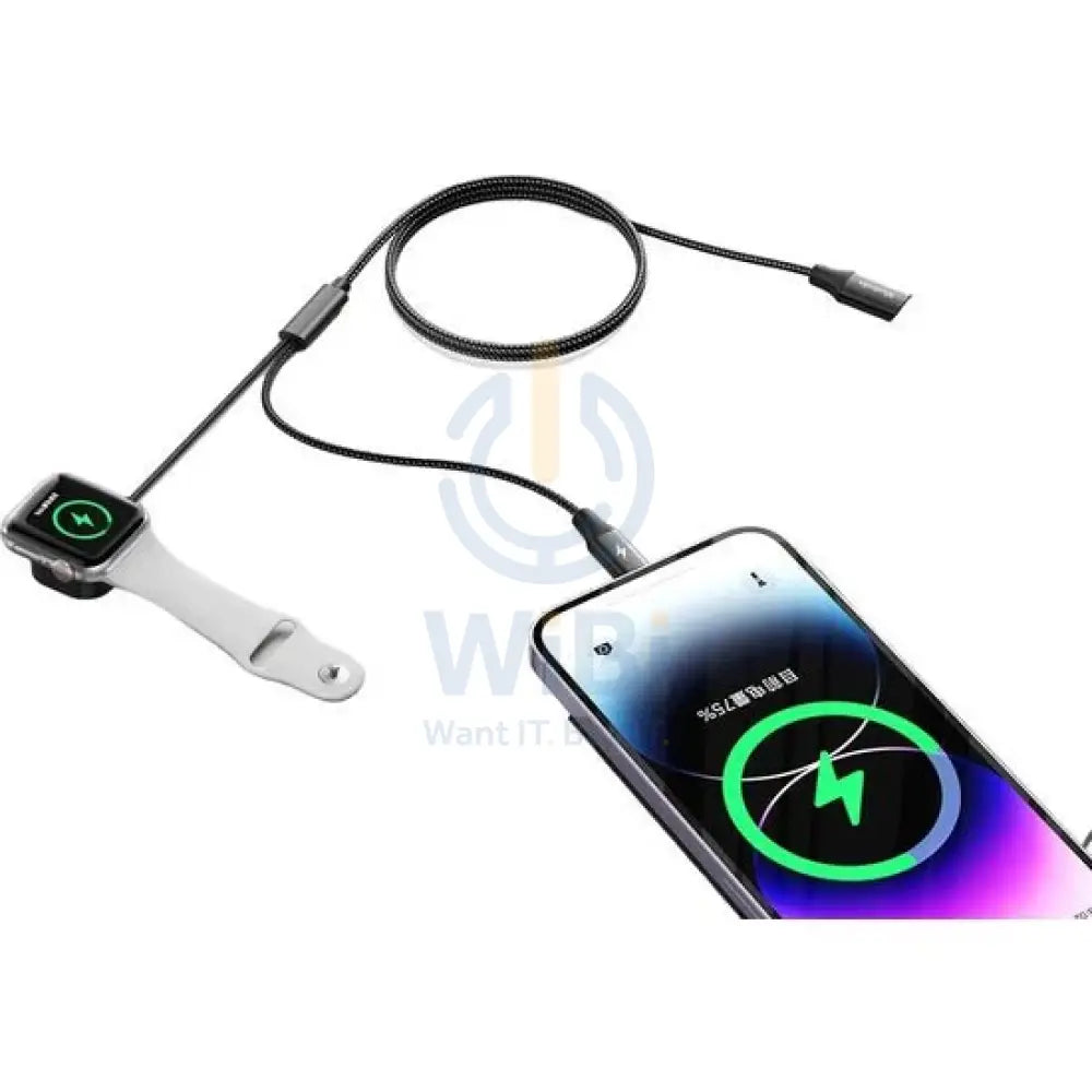 Mcdodo 2 in 1 Magnetic Apple Watch Wireless Charger - 29W / 1.5 Meter / Type-C / Lightning / Black Accessories > Power