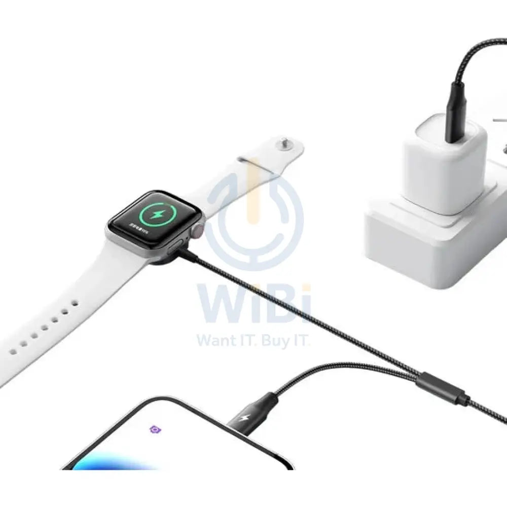 Mcdodo 2 in 1 Magnetic Apple Watch Wireless Charger - 29W / 1.5 Meter / Type-C / Lightning / Black Accessories > Power