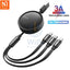 Mcdodo 3 in 1 Retractable Flat Cable Adjustable Length Universal – Black Accessories > Cables & Converters > Cables