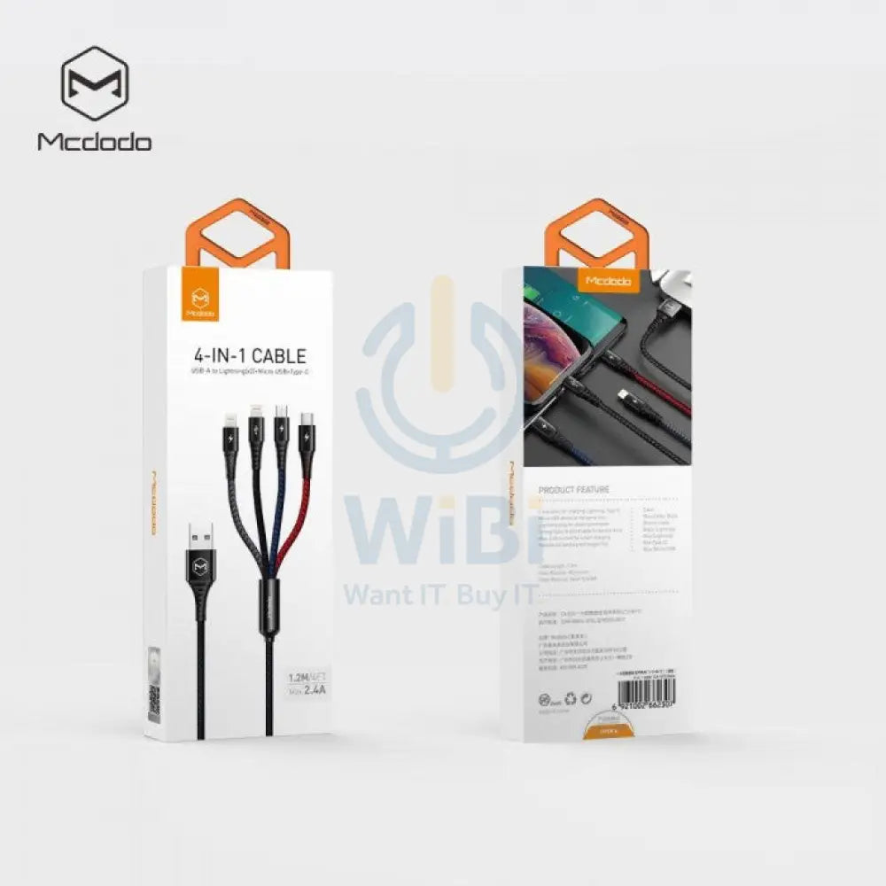 Mcdodo CA623 4in1 Cable 2.4A 1.2M Accessories > Cables & Converters > Cables