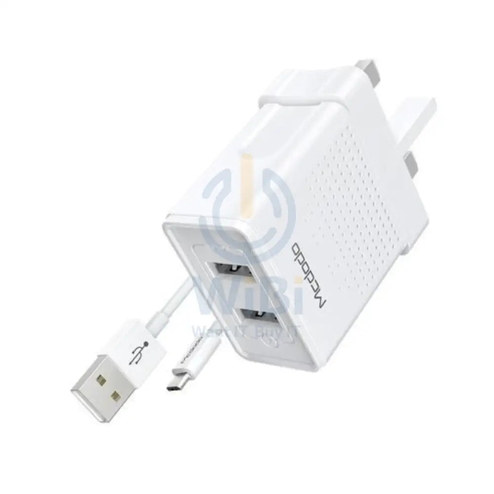 Mcdodo CH5722 Dual USB Travel Charger with USB-C Cable - 2.4A / USB-C / 1 Meter / White Accessories > Power Adapters