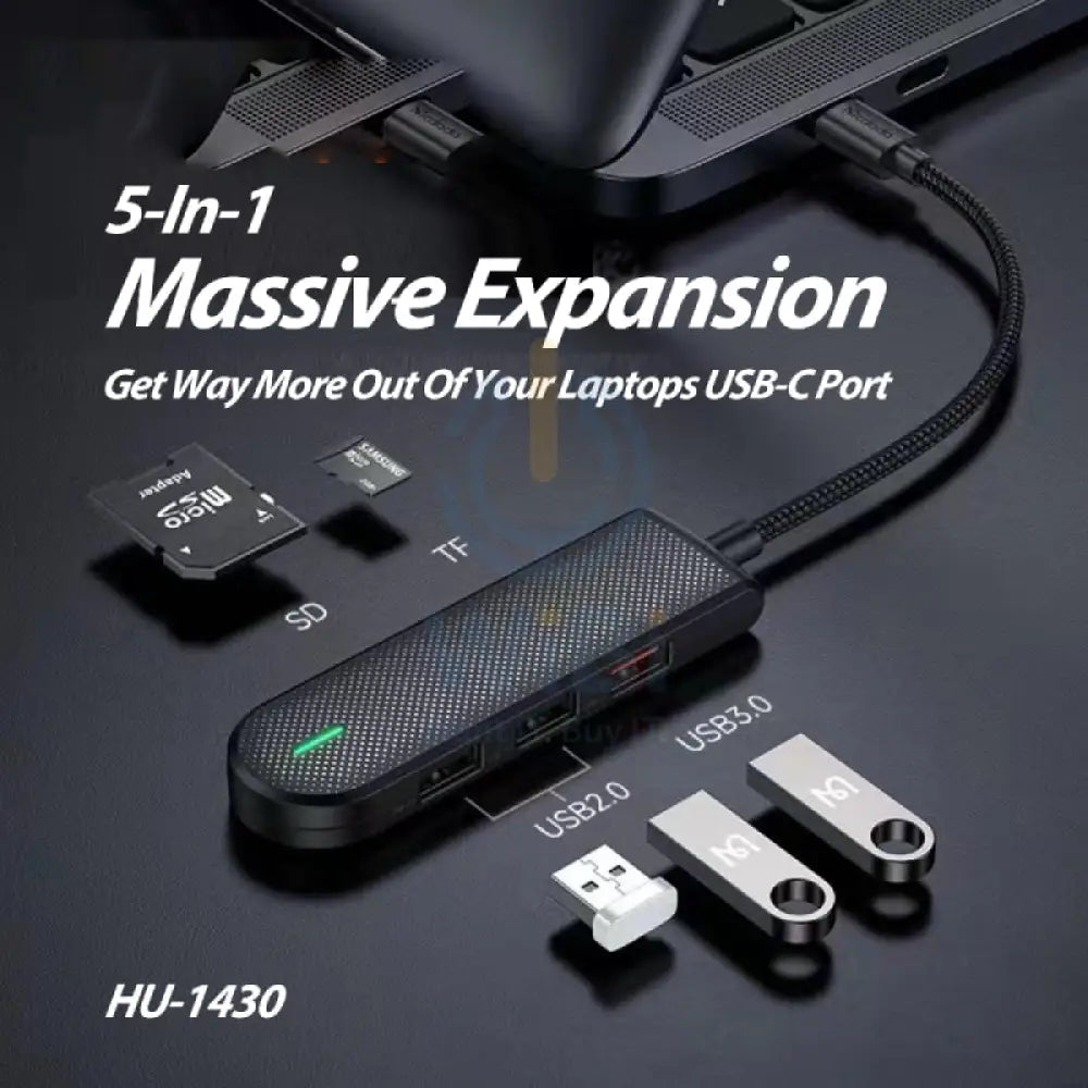 Mcdodo HU 143 5 in 1 USB C Hub Black Accessories > USB Hub