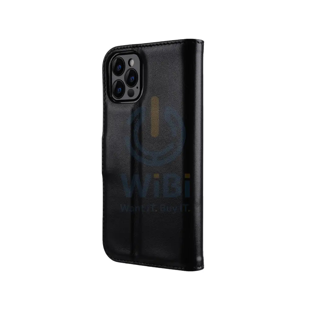 Melkco Wallet Leather Book Case For iPhone 12 & 12 Pro - Black Accessories > Mobiles & Tablets