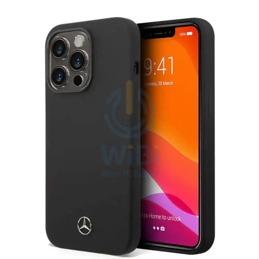 Mercedes-Benz iPhone 14 Pro Max Magsafe Compatibility Liquid Silicone Case - Black Accessories > Mobiles & Tablets >