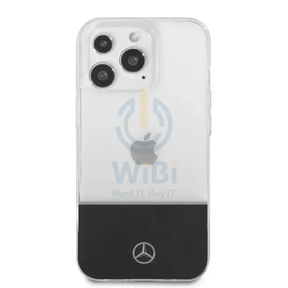 Mercedes-Benz iPhone 14 Pro Max PC/TPU Case with Silver Electroplated Middle Line - Transparent Accessories > Mobiles &