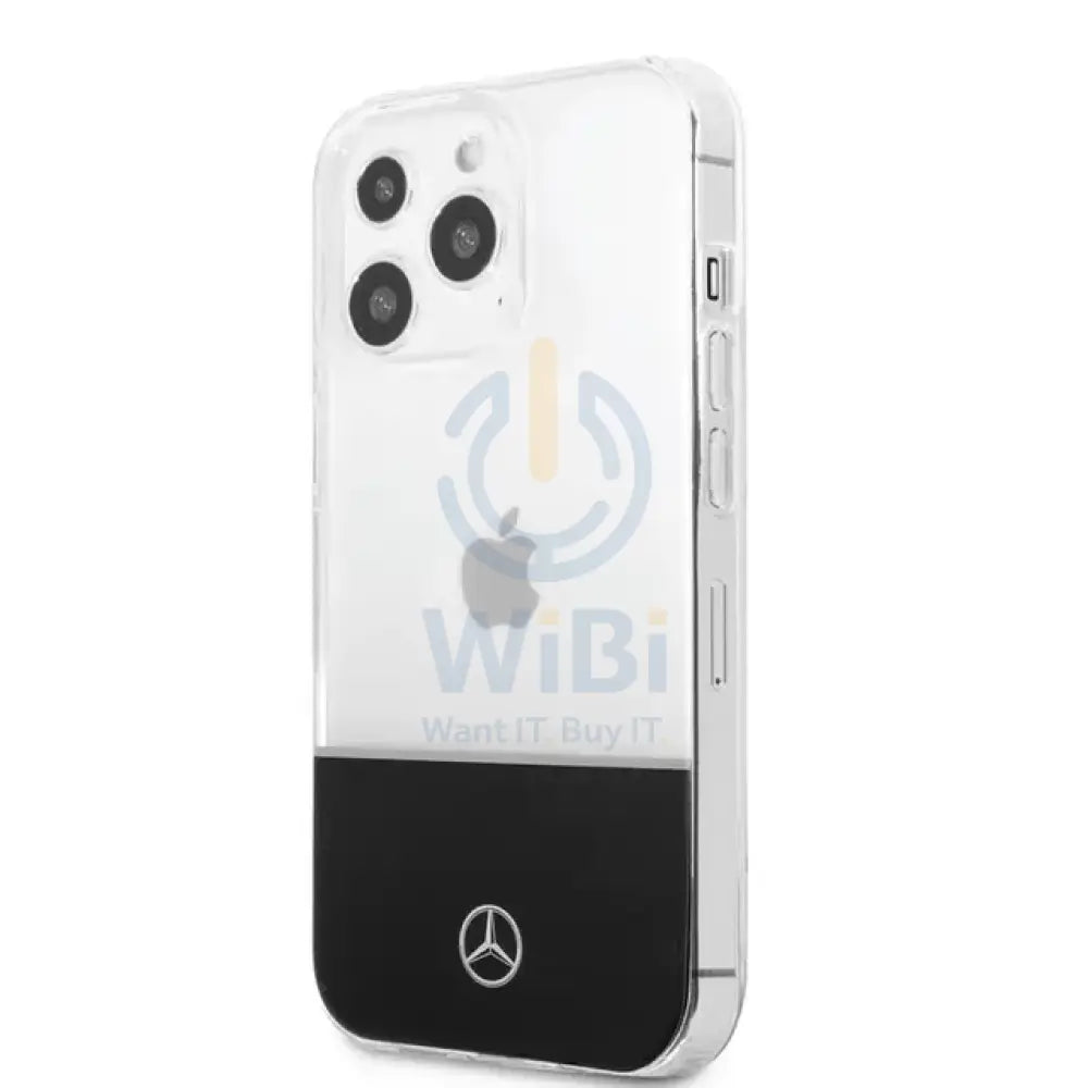 Mercedes-Benz iPhone 14 Pro Max PC/TPU Case with Silver Electroplated Middle Line - Transparent Accessories > Mobiles &