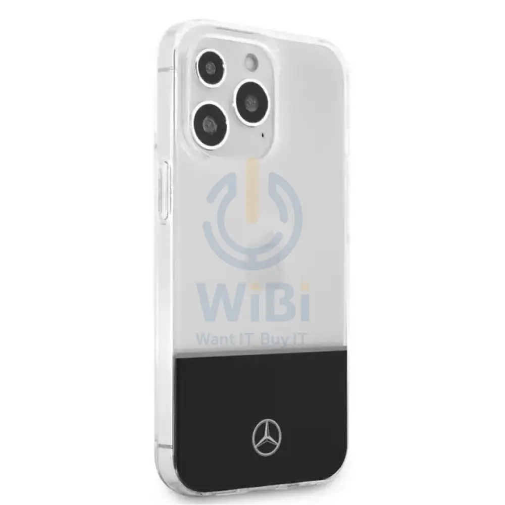 Mercedes-Benz iPhone 14 Pro Max PC/TPU Case with Silver Electroplated Middle Line - Transparent Accessories > Mobiles &