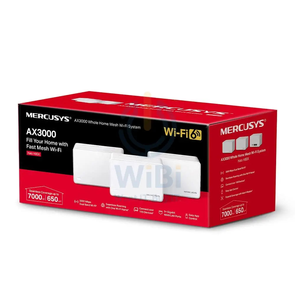 Mercusys H80X AX3000 Whole Home Mesh Wi-Fi 6 System - 2.4 GHz 5 GHz / White Networking Products > Wireless Access Point