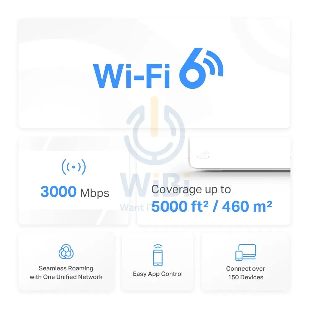 Mercusys H80X AX3000 Whole Home Mesh Wi-Fi 6 System - 2.4 GHz 5 GHz / White Networking Products > Wireless Access Point