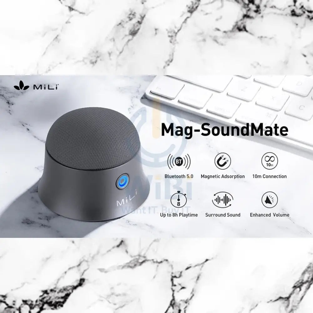 MiLi Mag Soundmate Mini MagSafe Bluetooth Speaker - Black Accessories > Audio > Speakers