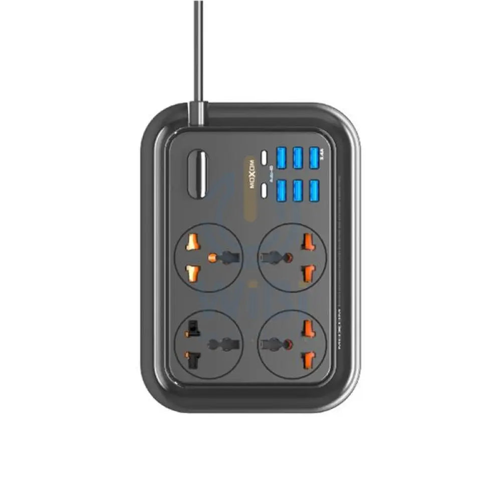 MOXOM 4 Anti-Static Power Socket - 4 Socket / USB-C / Black Accessories > Power > Power Protection > Surge Protector >