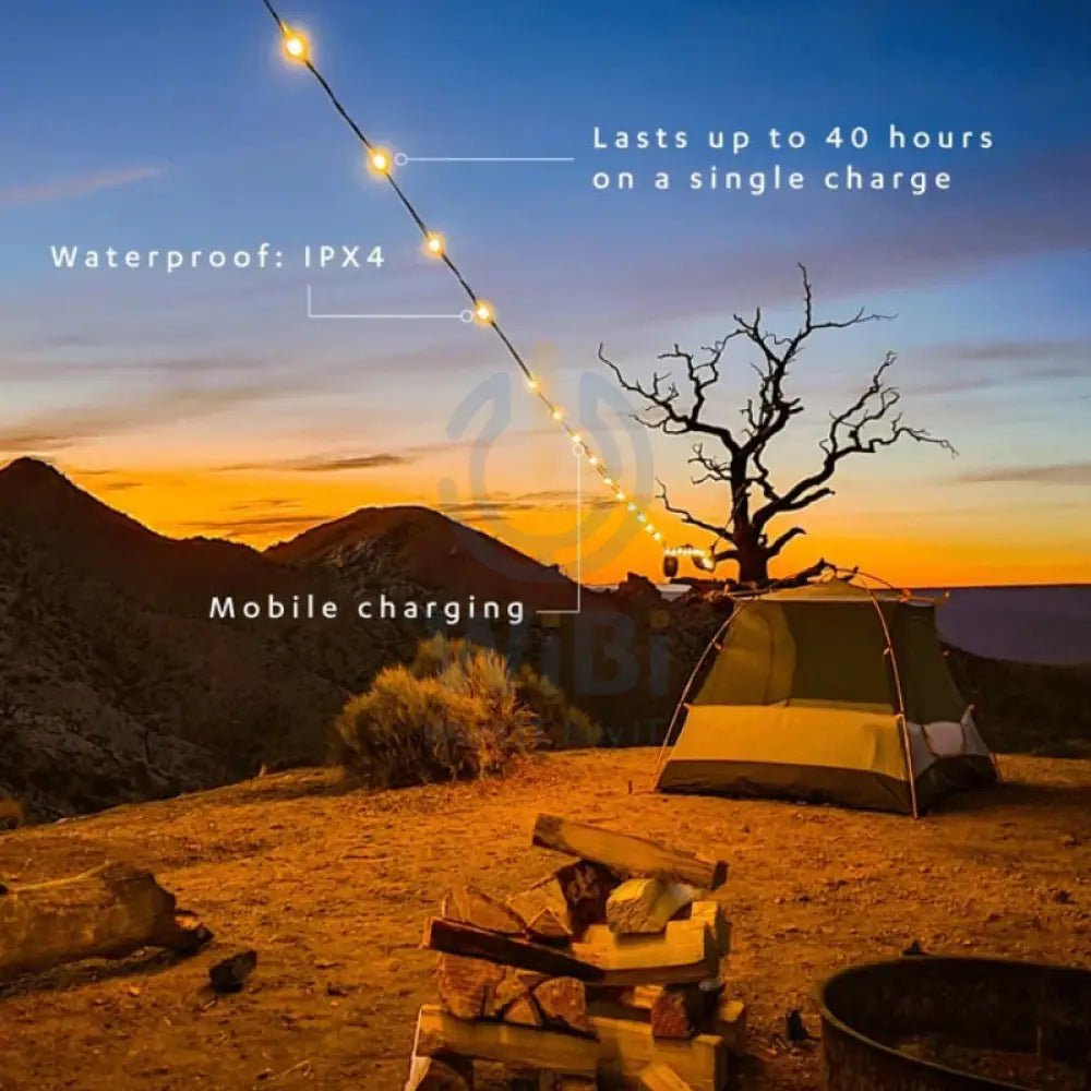 MPOWERD Luci Warm White 44’’ Solar String Lights with Detachable Power Hub - Black Outdoor & Travel