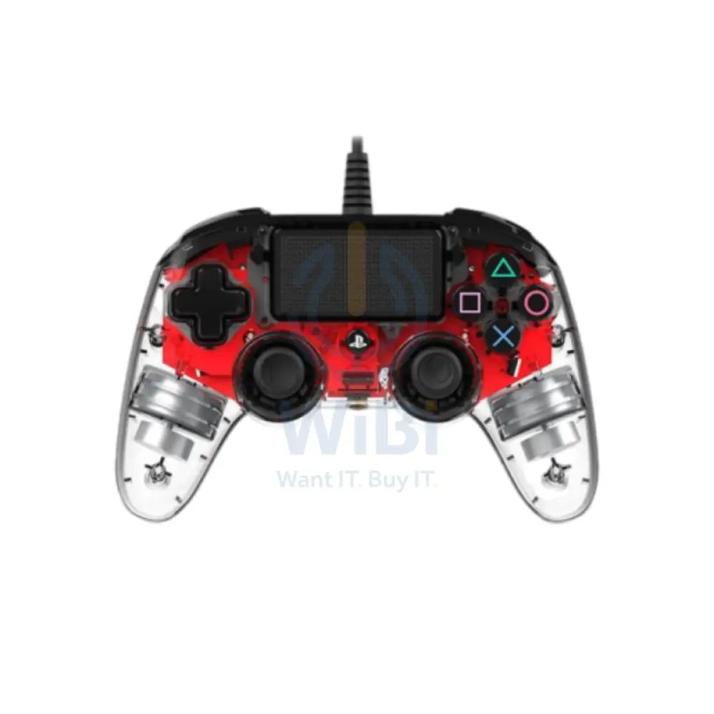 Nacon Wired Compact Controller PS4 - Clear Red Accessories > Gaming Controllers > Gaming Zone