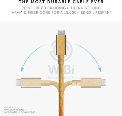 Native Union Belt Cable Pro 240W (USB-C to USB-C) - Kraft Accessories > Cables & Converters > Cables