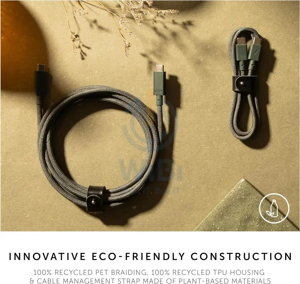 Native Union Belt Cable Pro 240W (USB-C to USB-C) - Slate Green Accessories > Cables & Converters > Cables