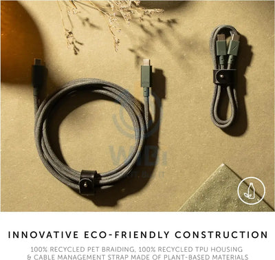Native Union Belt Cable Pro 240W (USB-C to USB-C) - Slate Green Accessories > Cables & Converters > Cables