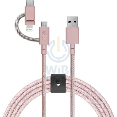 Native Union Belt Cable Universal 2M - Rose Accessories > Cables & Converters > Cables