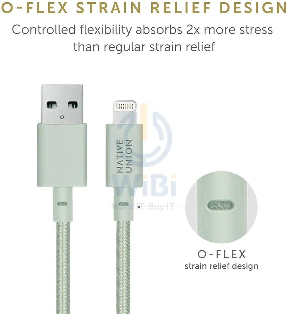 Native Union Belt Cable - USB A to Lightning 1.2M - Sage Accessories > Cables & Converters > Cables