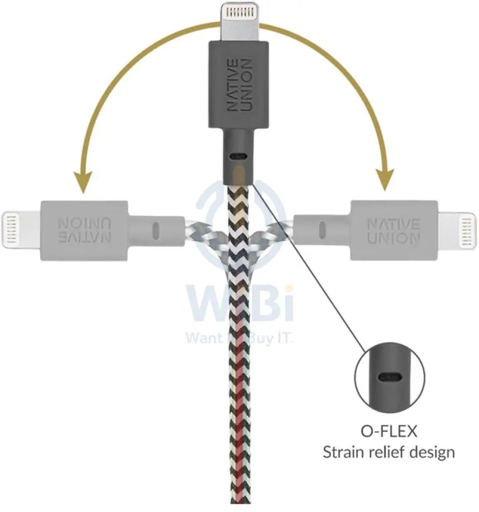 Native Union Belt Cable - USB A to Lightning 1.2M - Zebra Accessories > Cables & Converters > Cables