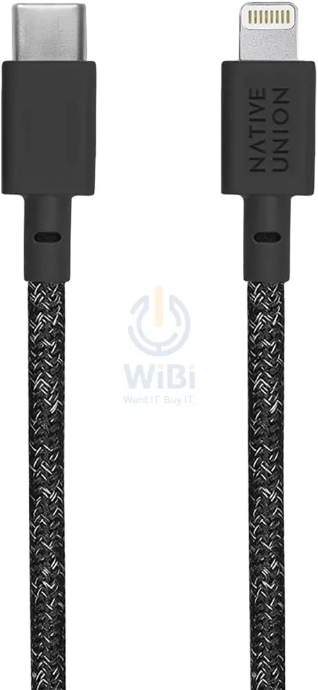 Native Union Belt Cable USB-C to Lightning 1.2M - Cosmos Black Accessories > Cables & Converters > Cables