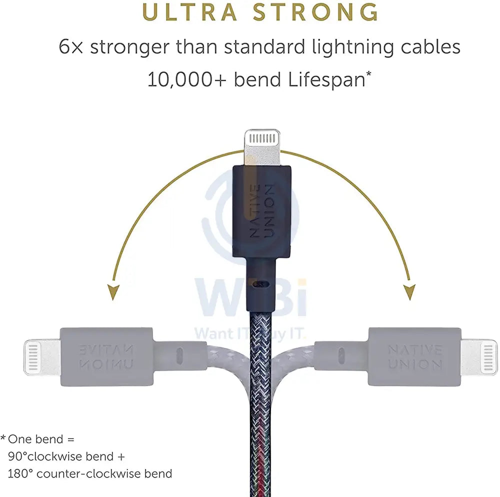 Native Union Belt Cable USB-C to Lightning 1.2M - Indigo Accessories > Cables & Converters > Cables