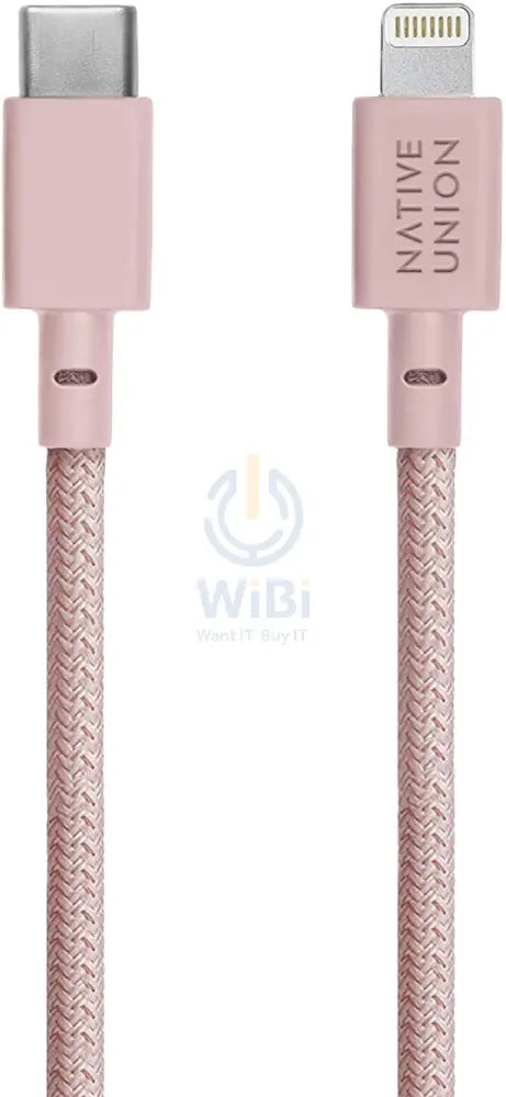 Native Union Belt Cable USB-C to Lightning 1.2M - Rose Accessories > Cables & Converters > Cables