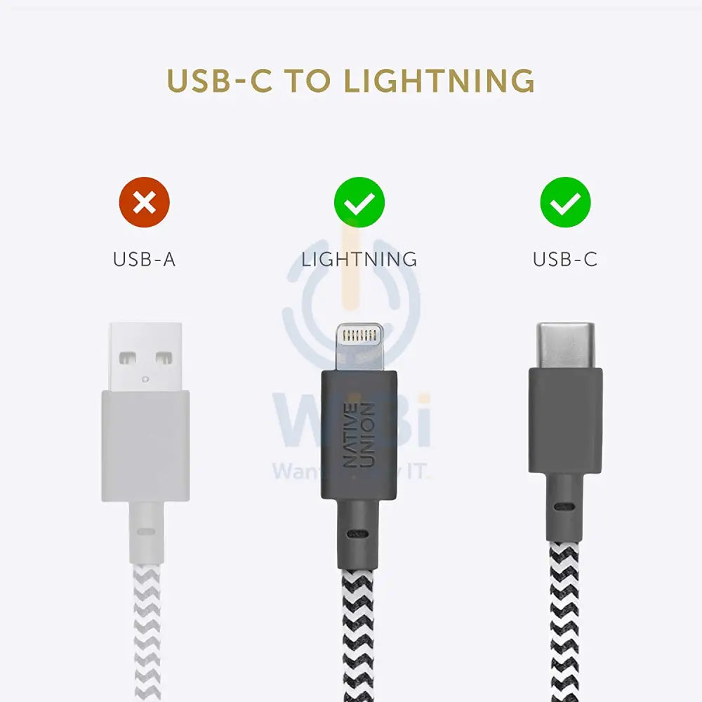 Native Union Belt Cable USB-C to Lightning 1.2M - Zebra Accessories > Cables & Converters > Cables