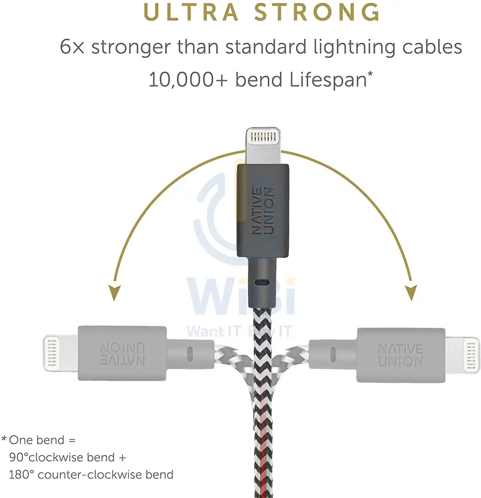 Native Union Belt Cable USB-C to Lightning 1.2M - Zebra Accessories > Cables & Converters > Cables