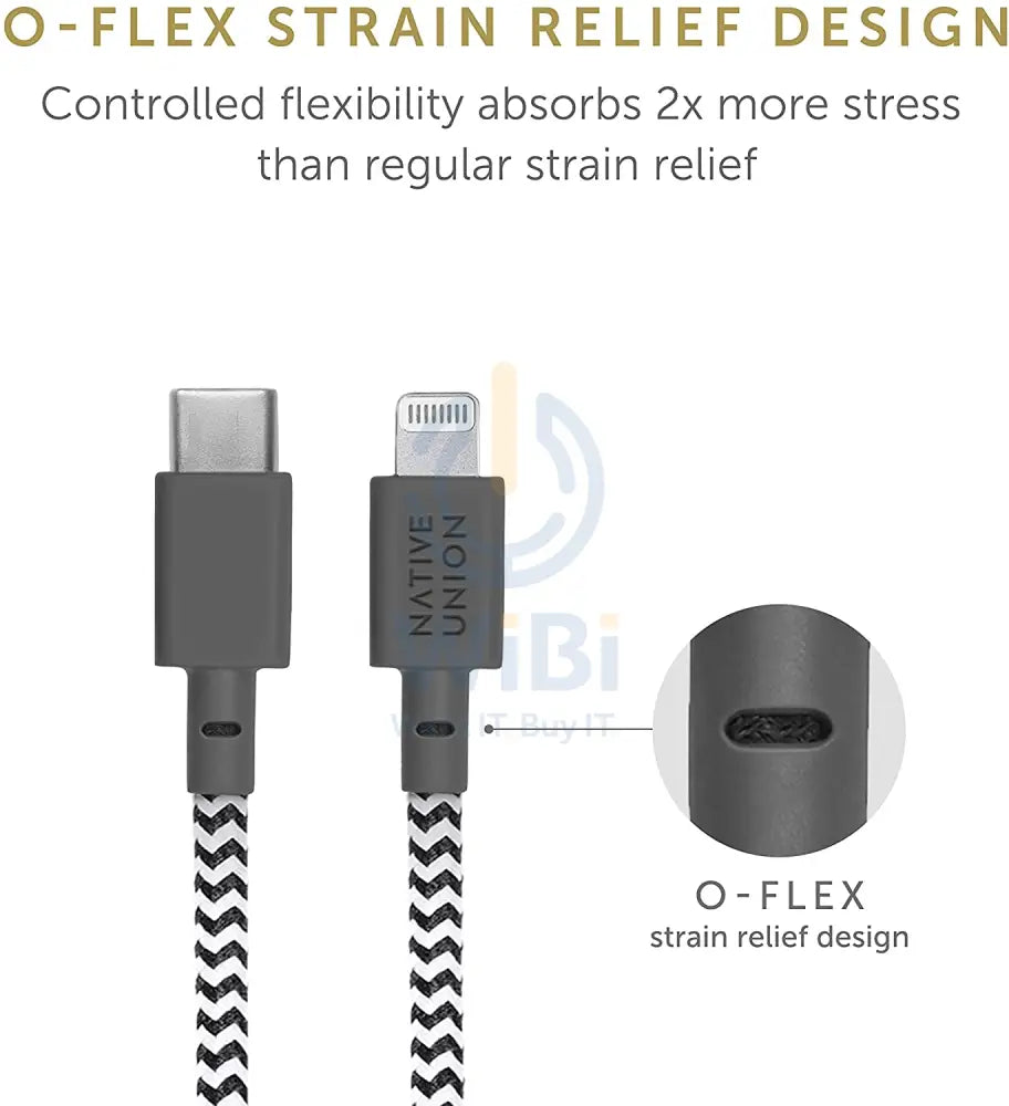 Native Union Belt Cable USB-C to Lightning 1.2M - Zebra Accessories > Cables & Converters > Cables