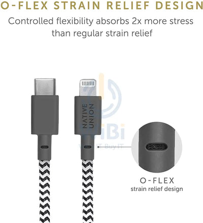 Native Union Belt Cable USB-C to Lightning 1.2M - Zebra Accessories > Cables & Converters > Cables