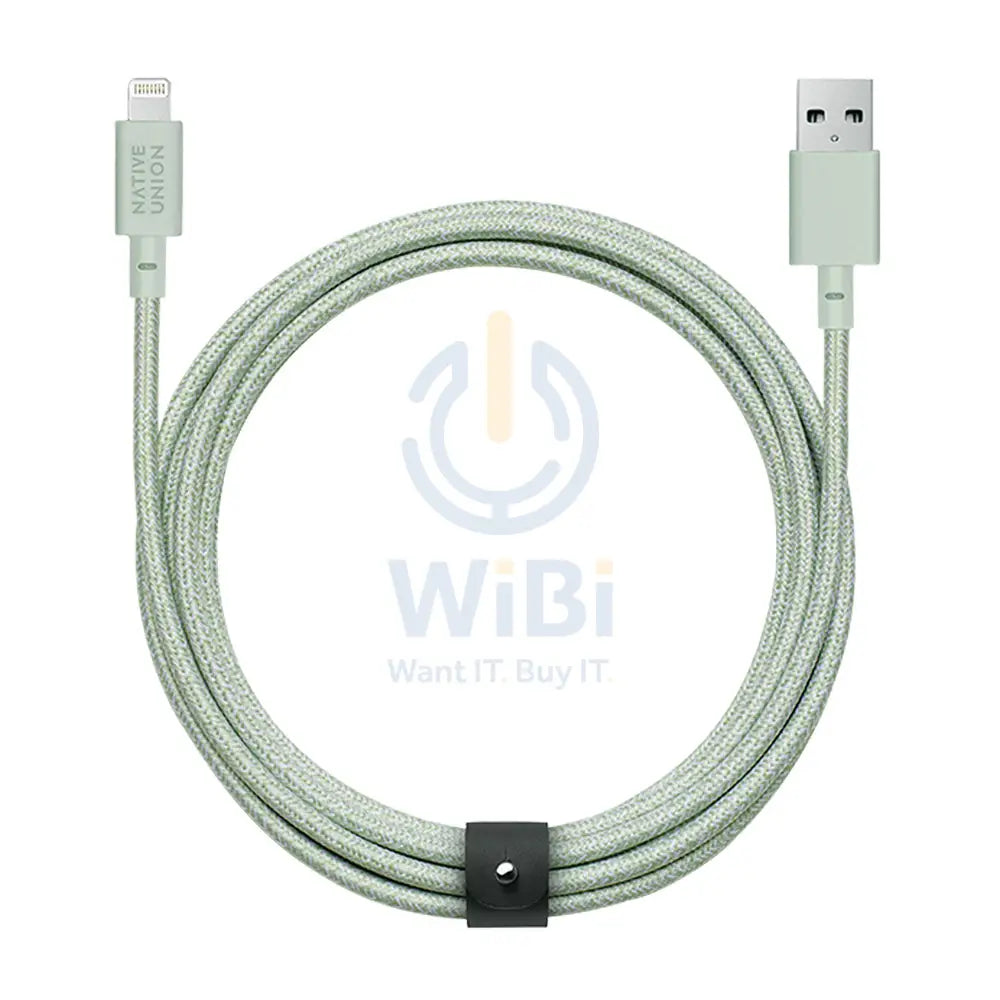 Native Union Belt Cable XL - USB A to Lightning 3M - Sage Accessories > Cables & Converters > Cables