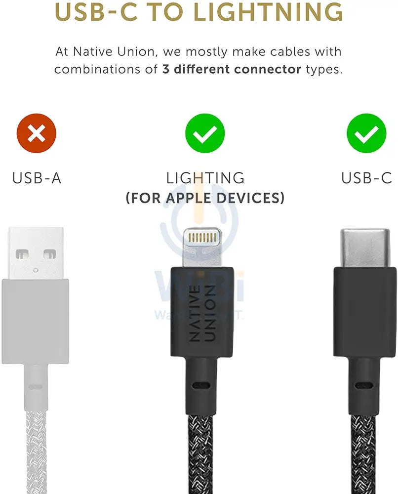 Native Union Belt Cable XL USB-C to Lightning 3M - Cosmos Accessories > Cables & Converters > Cables