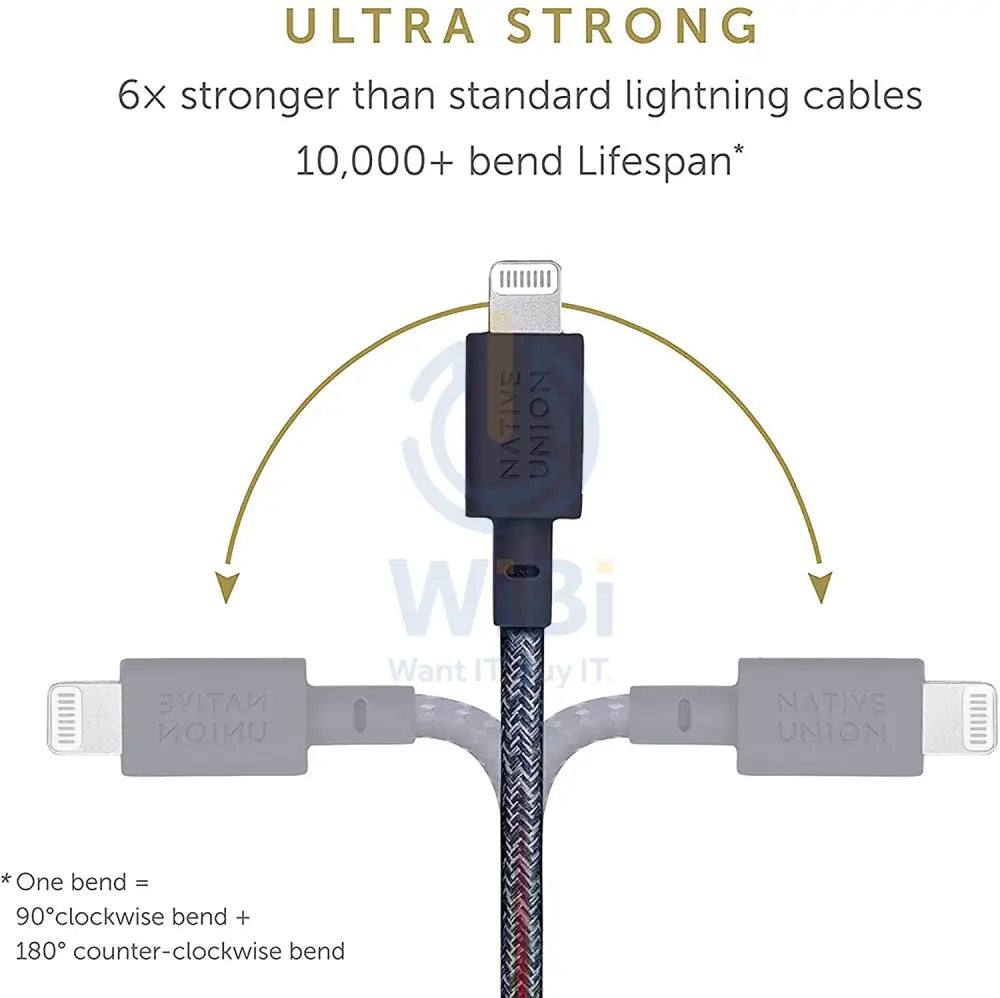 Native Union Belt Cable XL USB-C to Lightning 3M - Indigo Accessories > Cables & Converters > Cables