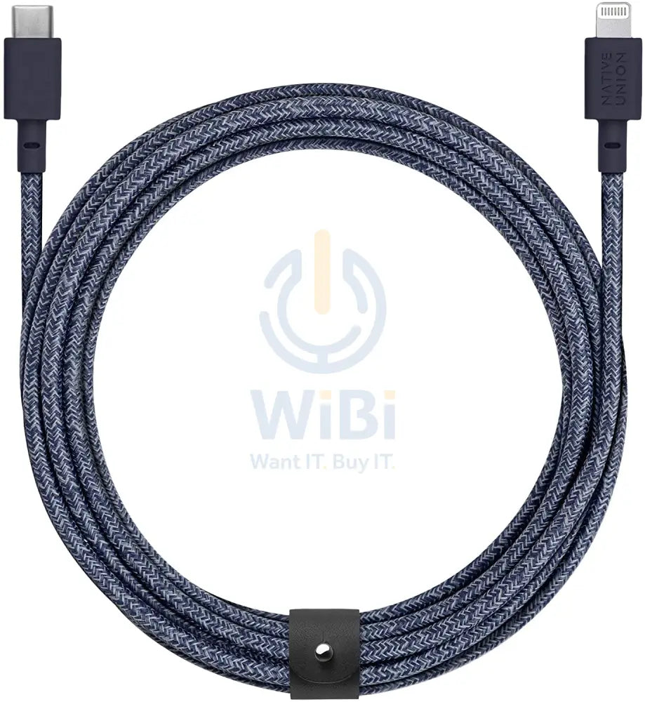 Native Union Belt Cable XL USB-C to Lightning 3M - Indigo Accessories > Cables & Converters > Cables