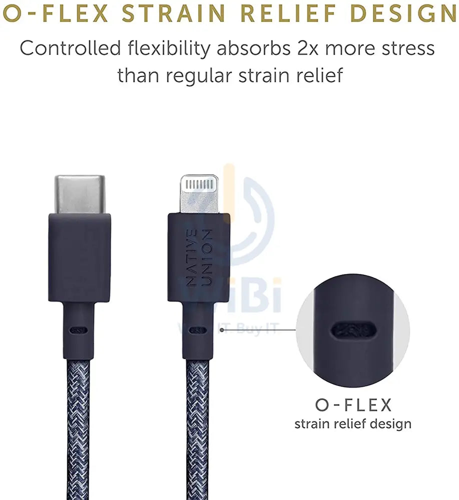 Native Union Belt Cable XL USB-C to Lightning 3M - Indigo Accessories > Cables & Converters > Cables