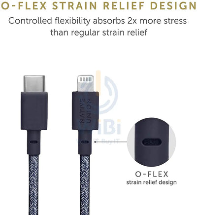 Native Union Belt Cable XL USB-C to Lightning 3M - Indigo Accessories > Cables & Converters > Cables
